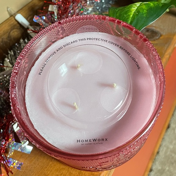 HARRY SLATKIN HOMEWORX 3-WICK CANDLE. PINK POPPY & APRICOT. NEW & UNUSED. - Picture 3 of 4